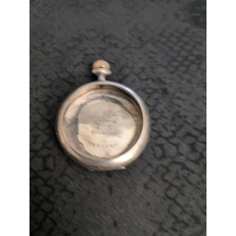 Antique Illinois W.C.Co. Elgin Sterling Silver Pocket Watch Case (No Watch)